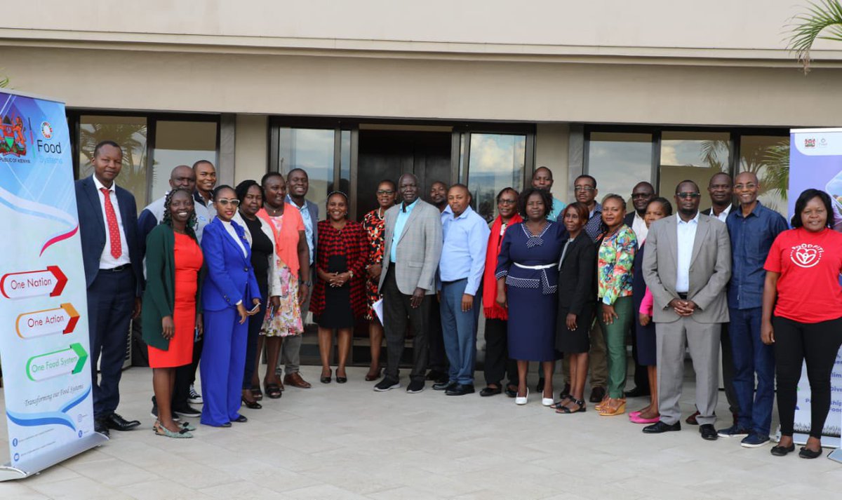 FAOKenya's tweet photo. @FAOKenya in partnership @kilimoKE @UNEP_Africa and @GAINAlliance_KE  held a three day sensitization workshop for Agriculture CECMs on the National food system transformation pathways. https://t.co/CrSKX4u9K4