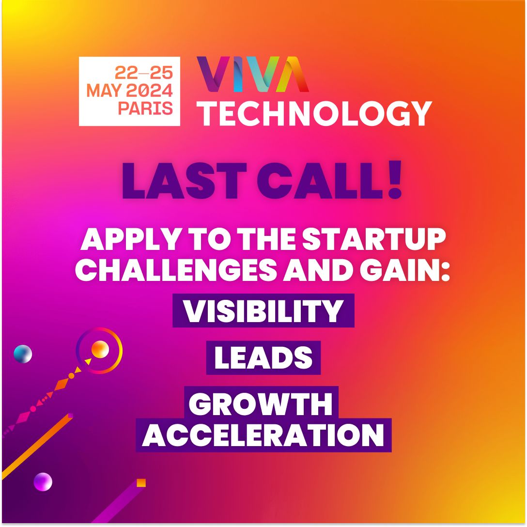 Il ne reste plus que quelques heures pour postuler à notre Startup Challenge @VivaTech ! Votre projet est prêt à relever les grands défis liés au futur monde du travail ? Alors nous avons besoin de vous ! Derniers instants pour postuler 👉 vivatechnology.com/challenges/man…