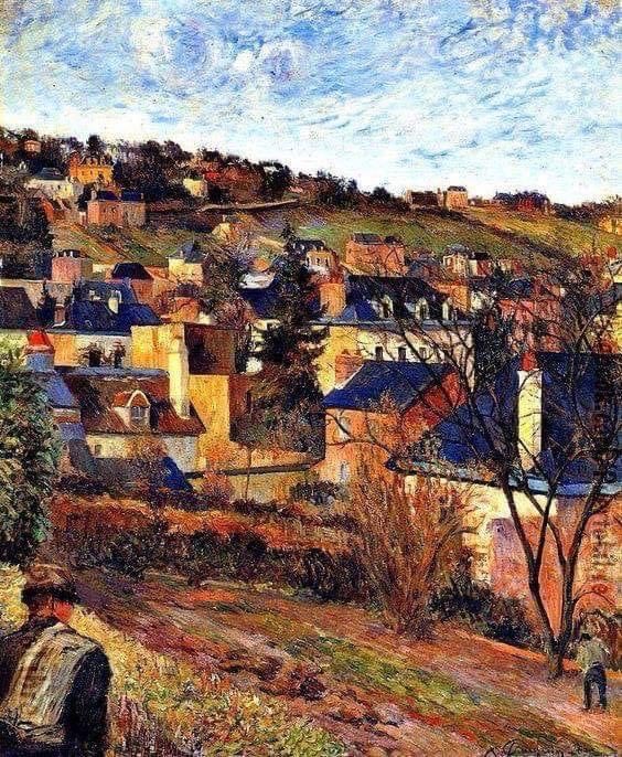 “El camino verdadero pasa por una cuerda que no está tendida en lo alto, sino muy cerca del suelo. Parece hecha más para tropezar que para andar por ella” Franz Kafka “Tejados azules, Rouen” Paul Gauguin #SubeArte