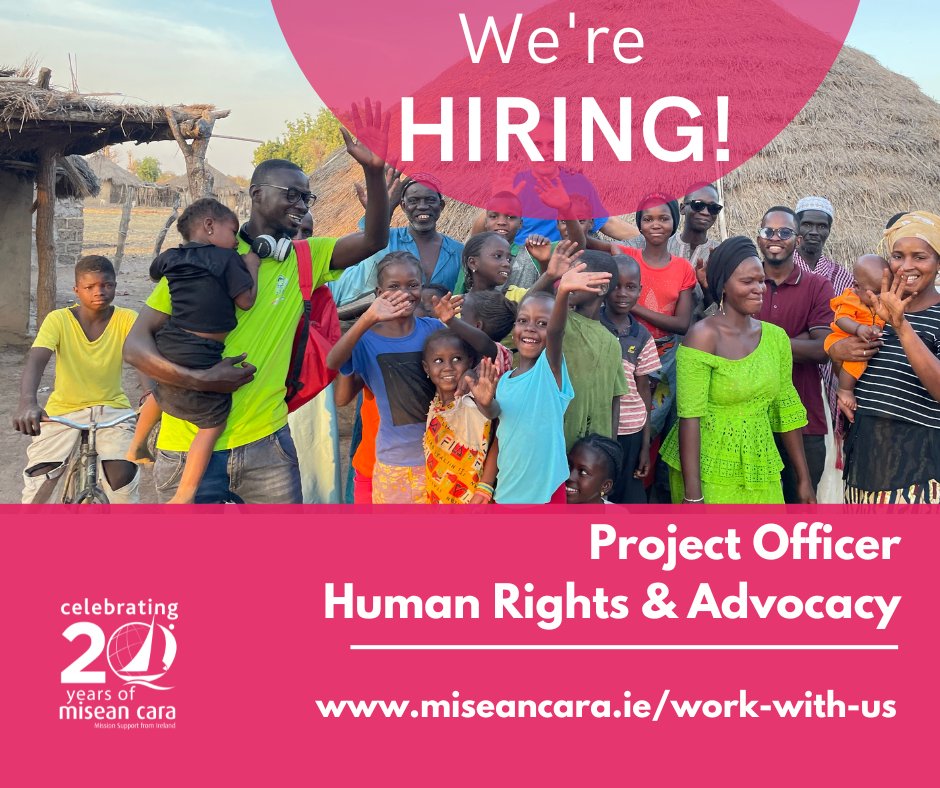 ** Calling all Human Rights champions! ** Just days left to apply for our Project Officer role in Dublin & make a difference in International Development. Apply by April 22nd: [miseancara.ie/work-with-us/] #HumanRights #IntDev #JobFairy #MiseanCara20