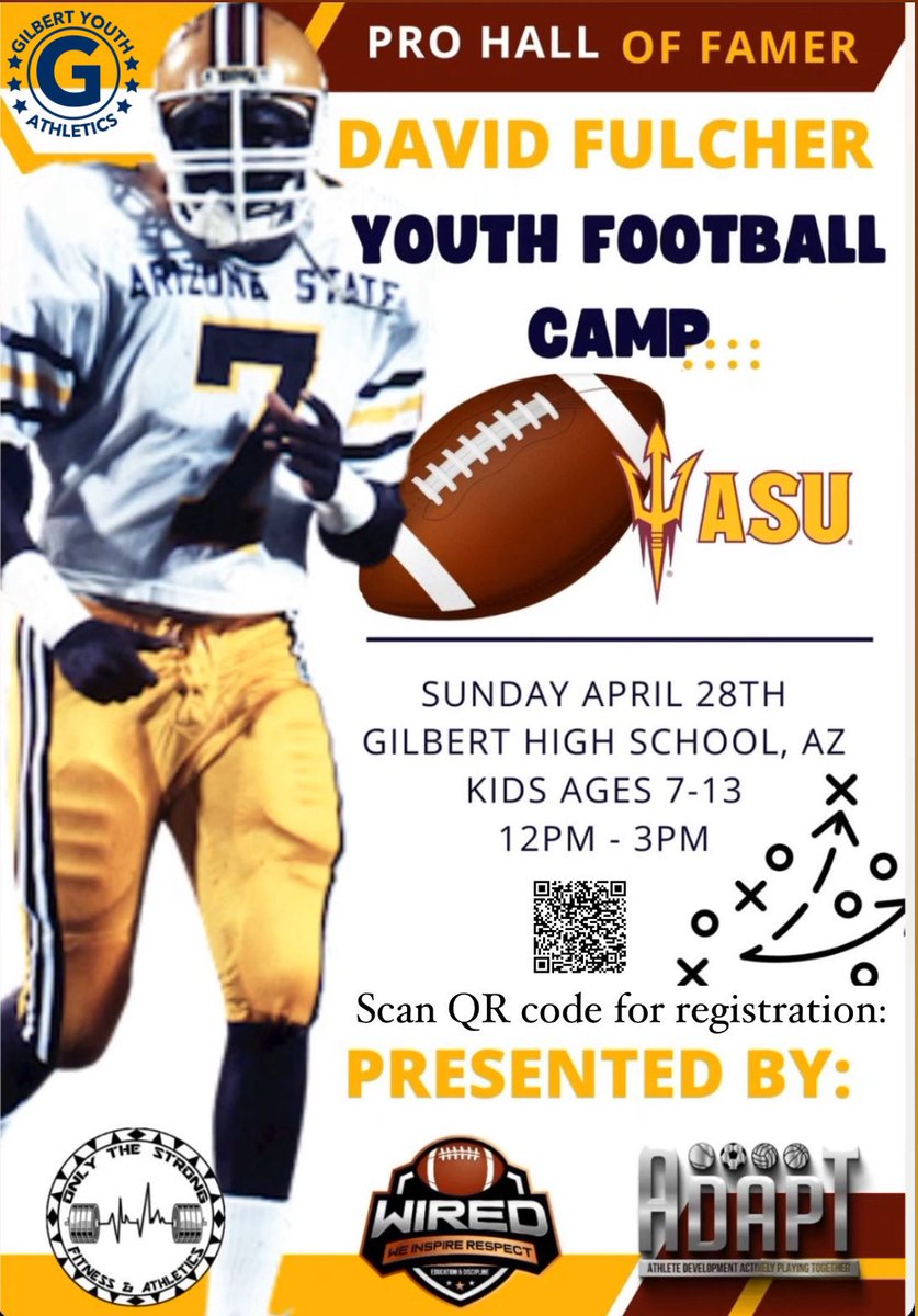 coachwinstead13's tweet photo. Calling all youth prepare for upcoming football seasons. All football flag/tackle players learn from ASU alumni and Hall of Famer.
https://t.co/X2AnbcgB8x
@AZSPORTSNETWORK @KevinMcCabe987 @BJMedia1 @ZachAlvira @JUSTCHILLY @ASUFootball #davidfulcher #nflflag #youthfootball https://t.co/AII75xjAqb