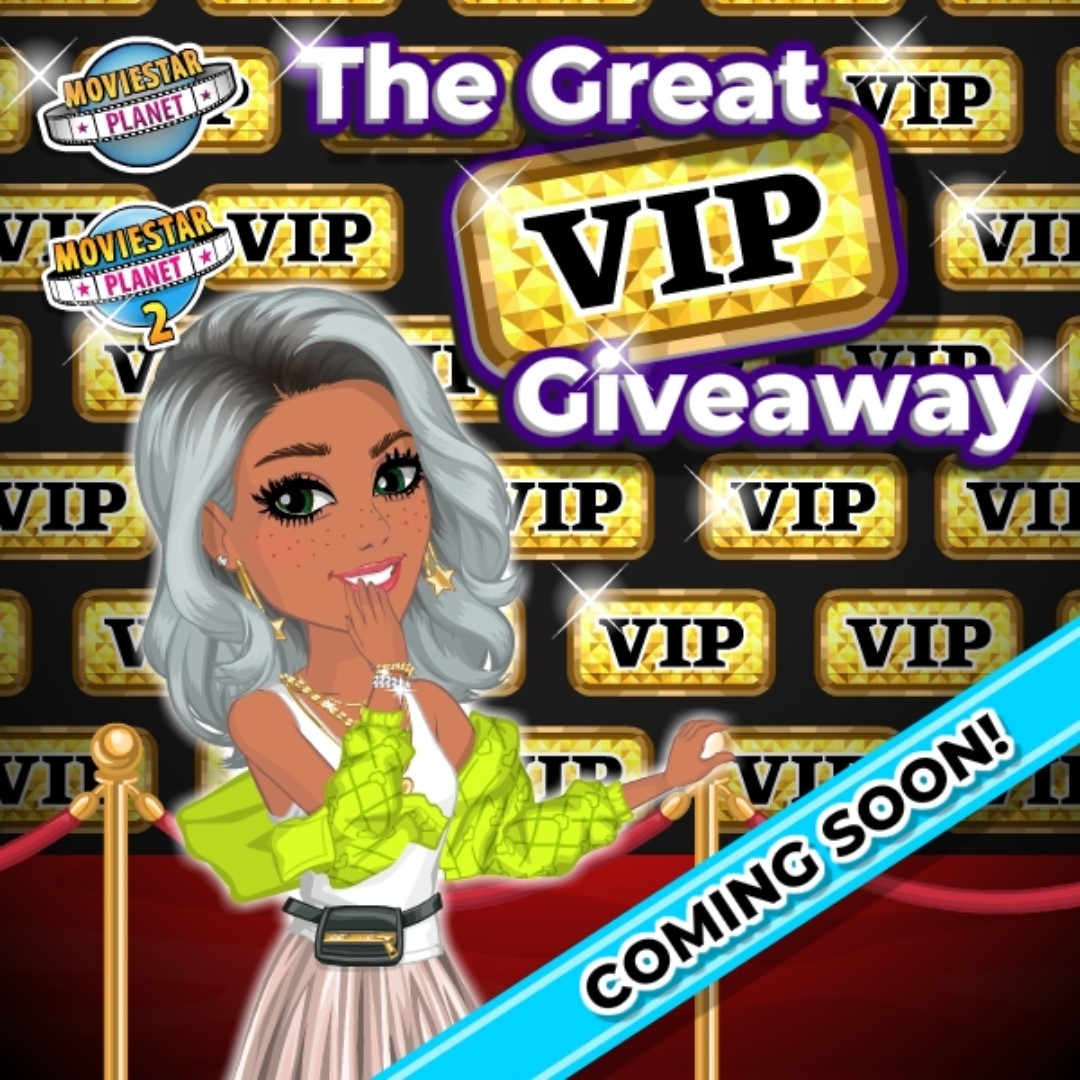 The Great VIP Giveaway is coming back on MovieStarPlanet and MovieStarPlanet 2! 🎁 Everyone will get their free VIP day, but who gets it on what day is chosen at random. Remember to log in EVERY DAY from 22/04-28/04 so you don't miss your chance. 💫