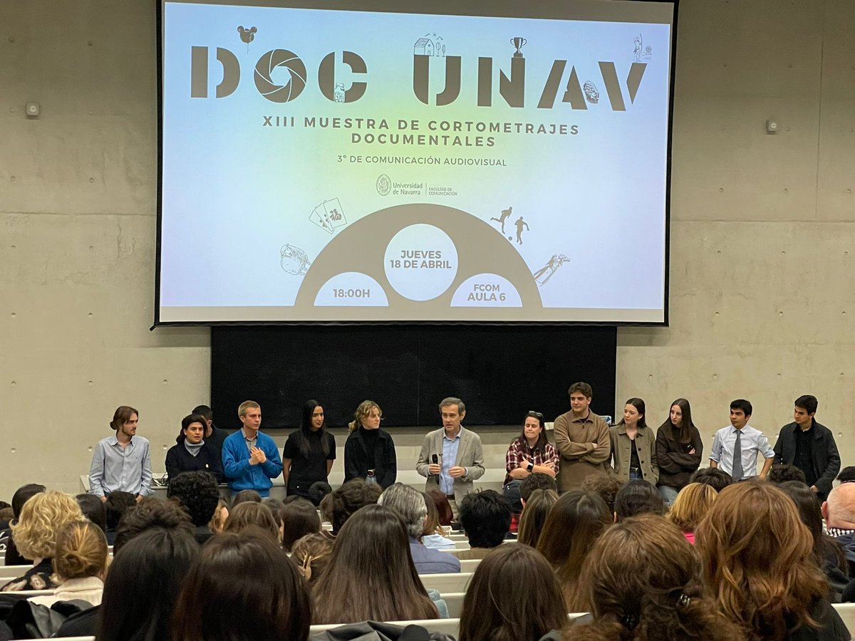 fcomunav's tweet photo. 🎥🎞️ Una tarde de documental... Ayer nuestros alumnos de 3º de Comunicación Audiovisual presentaron sus cortometrajes en #DOCUNAV.
¡Gracias a todos los asistentes!
Puedes conocer mejor los proyectos en este enlace:
https://t.co/HSXjNOG0ah https://t.co/hf79BuJfy1