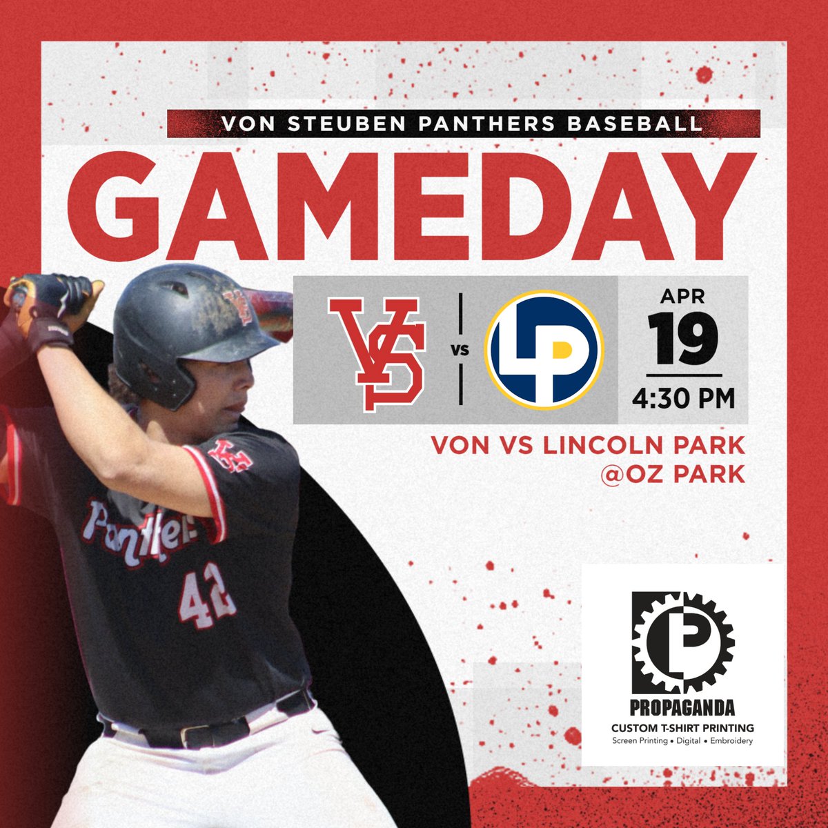 Von begins their conference set with Lincoln Park today at Oz Park. First pitch 4:30. Go Panthers! @cplathletics @vonsteubenmsc