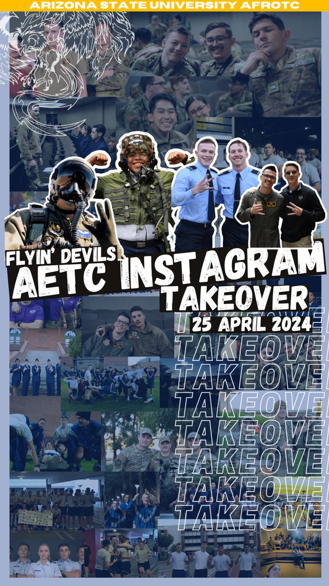 AETCommand's tweet image. 📅 Set a reminder for April 25th - @ASU @usafrotc Det 025 are ready to take flight and rule the skies of #TheFirstCommand&apos;s Instagram! 📲 Standby for an unveiling of unique opportunities for future #Airmen to contribute to the @usairforce in this era of Great Power Competition!
