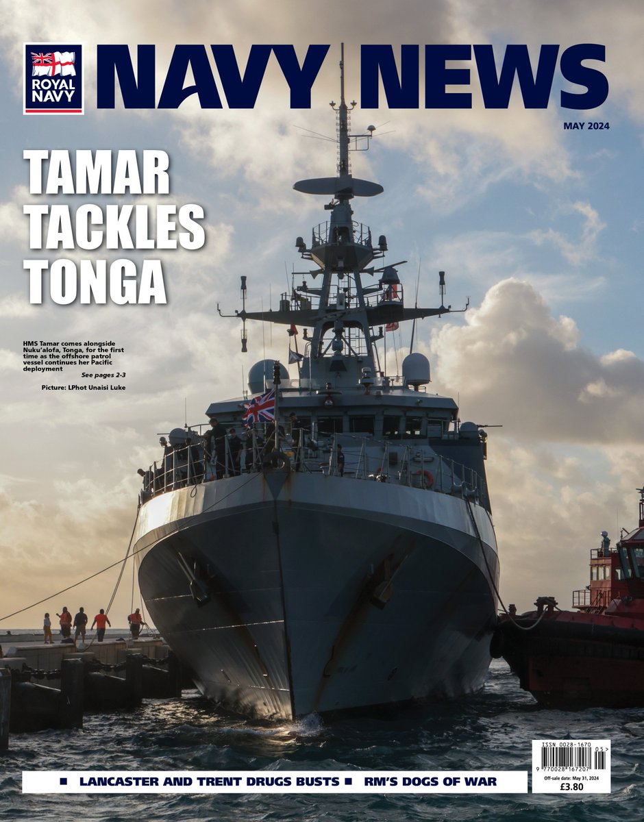 Looking good, @hms_tamar! The patrol ship is the cover star of May's edition of Navy News after her exploits in the Indo-Pacific. We've also got the latest from drugs busters @HMSLANCASTER and @HMSTrent, plus some huskies action for @RoyalMarines. ▶️royalnavy.mod.uk/news-and-lates…