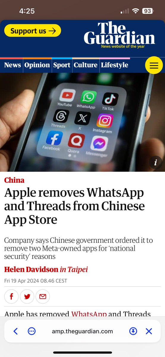 whatsapp was removed from chinese app store. why is it even a discussion why tiktok isn’t banned? just build something similar and get it over with.