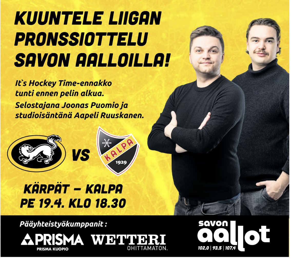 alternativeabe's tweet photo. One more time! Kohta laitetaan ennakkostudio käyntiin, tervetuloa kyytiin 🙌🏻

@KalPa_Hockey 

#KalPa #Liiga #Kuopio #SavonAallot https://t.co/tfnCenC53Q