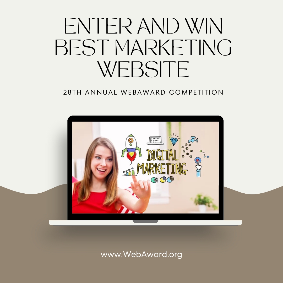 Boost Your Marketing Efforts:  Win Best Marketing Website in the 28th #WebAward #Website Program at WebAward.org.

#marketingtips #marketingstrategy #marketingagency #marketingideas #marketingtools #marketingmanagement #marketingcompany #marketingnews #Marketing