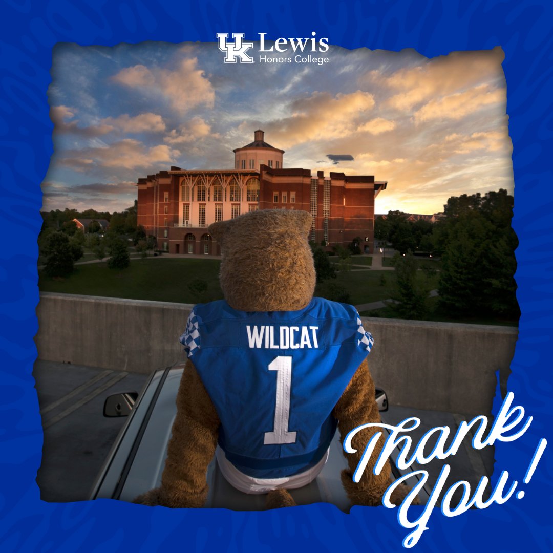 Thank you for making the sixth #OneDayforUK so successful for the Lewis Honors College and the Kate Johnson Scholarship Fund! With your support, we unlocked a matching gift of $5,000 plus we won second place for the Small Colleges Leaderboard earning a bonus of $500.