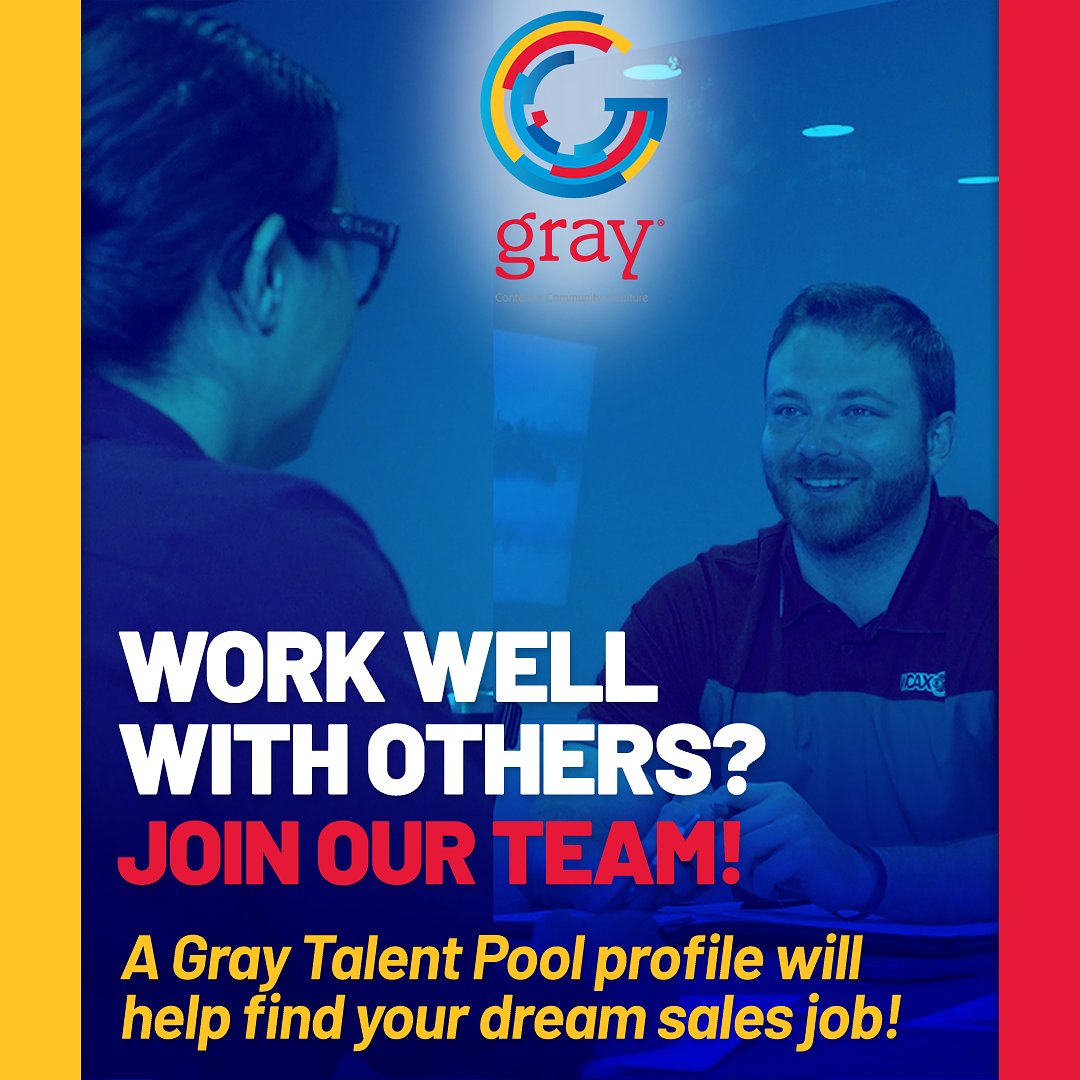 Gray's Talent Pool is your digital business card!  
It's visible to more than 200 Gray managers looking to fill job openings.  
Create your profile to land that next career opportunity with Gray Television!  Sign up here: bit.ly/3BniXFe #BroadcastJournalism
