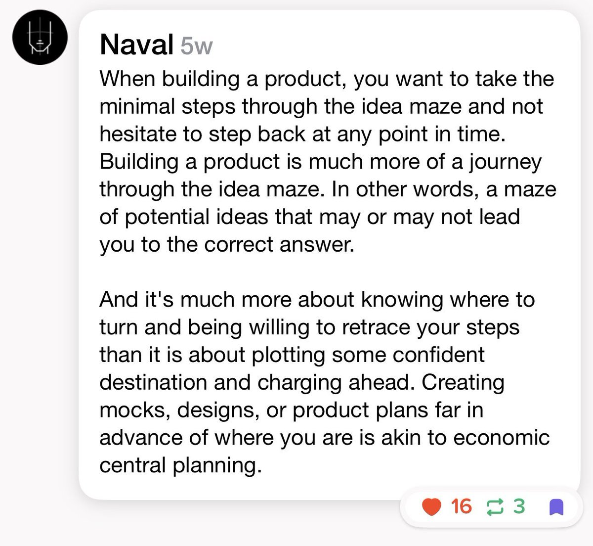 No idea turns out exactly how you expect it to when it confronts reality. Quality products come from confronting reality 100x by putting something in the hands of customers and tinkering with it. 📌 I shared 9 more tips to elevate product quality here: creatoreconomy.so/p/10-tactics-t…