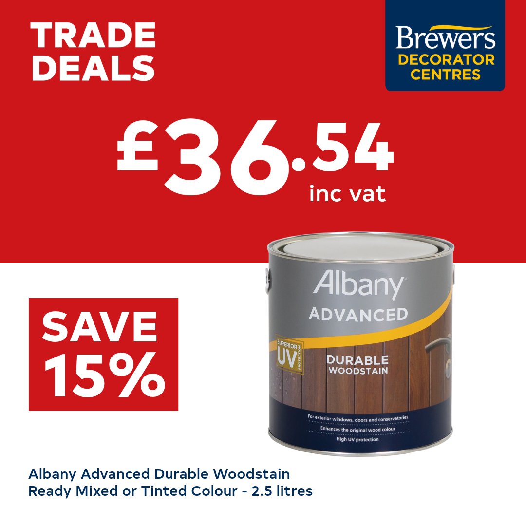 Albany Advanced is now only £36.54 for 2.5L!

Enjoy 15% off all sizes of our super durable woodstain this April 💪

Save now 👇 
hubs.ly/Q02sHxb90

#Albany #AlbanyAdvanced #Woodcare #AlbanyWoodcare