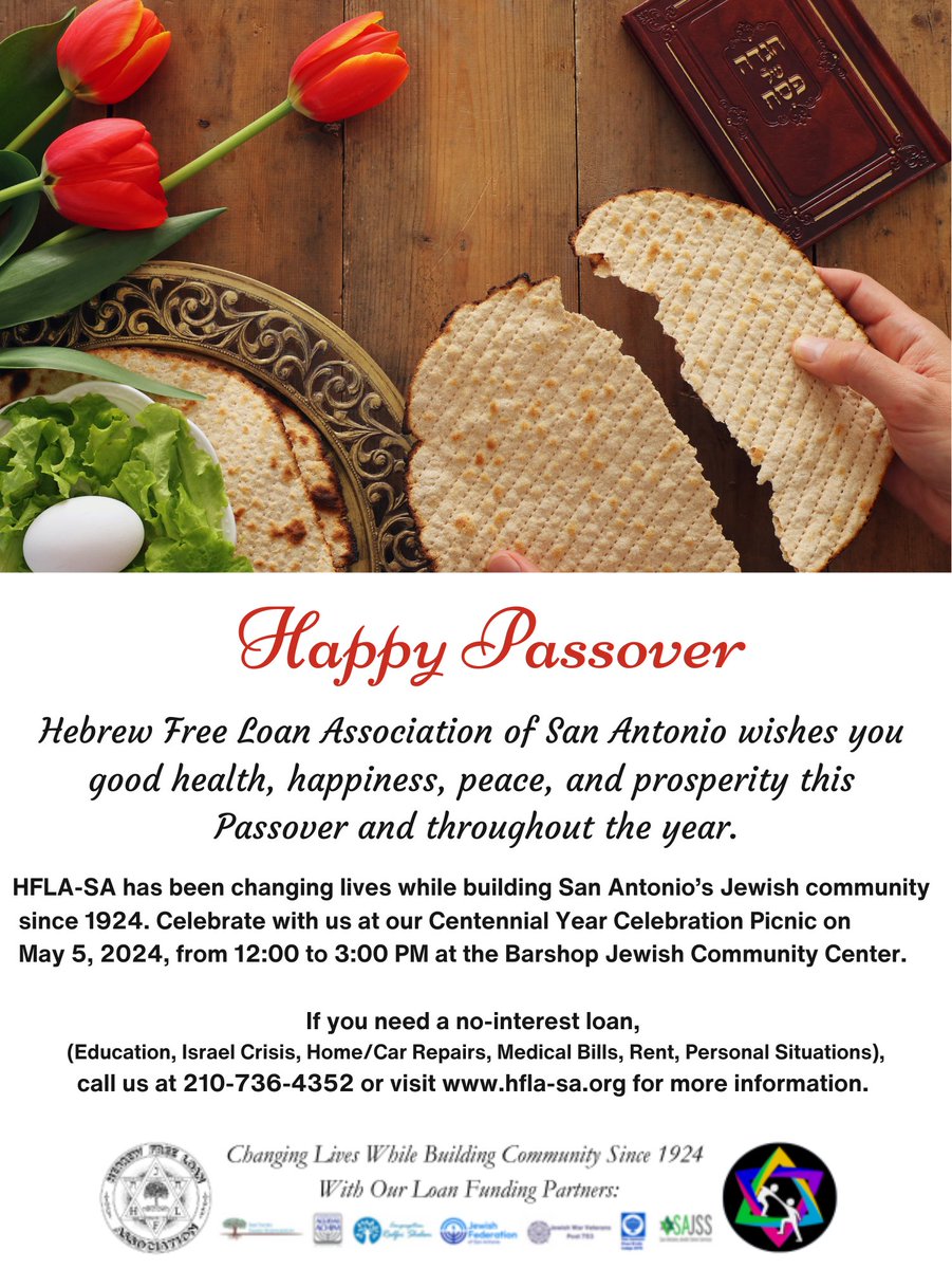 HSFAssociates's tweet photo. HFLA-SA wishes you and your family hope and renewal. Shabbat shalom and a sweet Pesach! https://t.co/dIaMTB08Xg