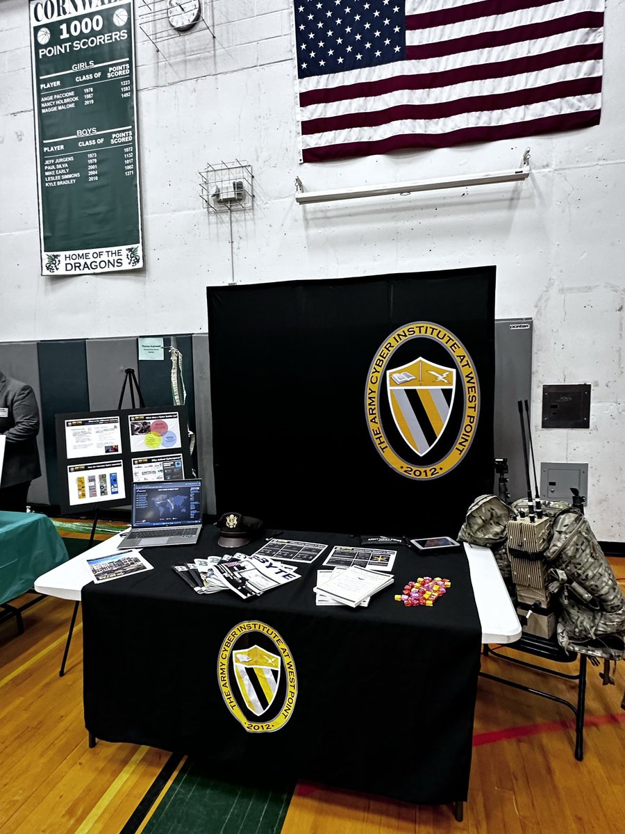 Exciting day at Cornwall Central High School's Career Fair! We were there sharing insights about the Army Cyber Institute, the U.S. Military Academy, and the Army's role in defending U.S. interests in Cyberspace. Inspiring the next generation of leaders in Cyber! #STEM