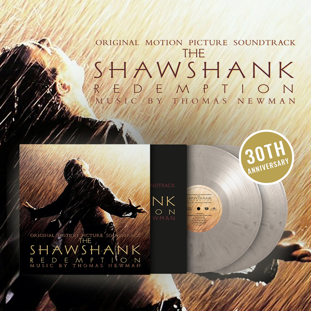 Get busy  ̶l̶i̶v̶i̶n̶g̶- listening. 💿 To celebrate the 30th anniversary of #TheShawshankRedemption, we're excited to announce a limited edition vinyl release of Thomas Newman's Oscar-nominated original score. Now available to pre-order ↓ atthemoviesshop.com/products/the-s…