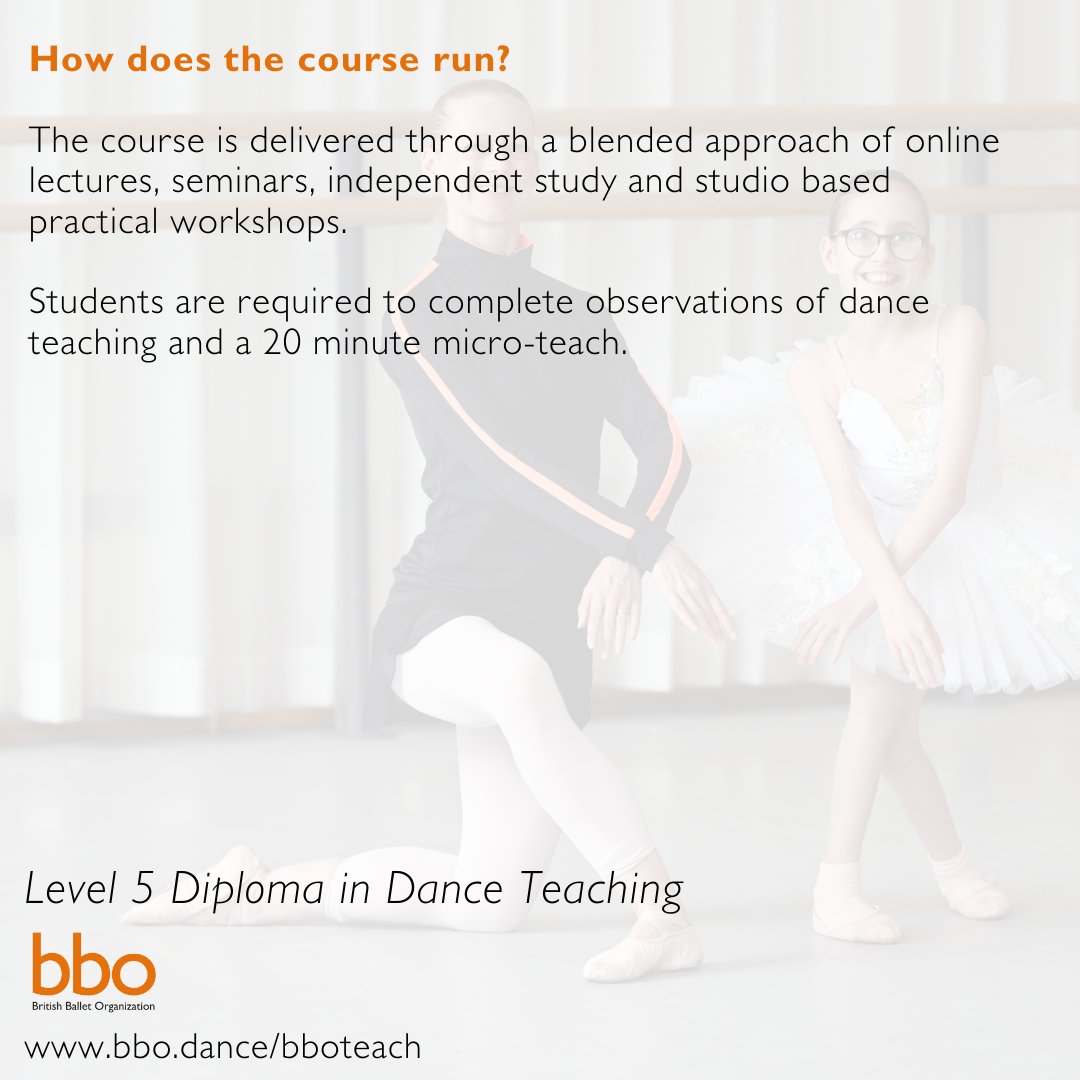 Become a qualified dance teacher! Are you an experienced dance teacher with a Level 4 qualification, or equivalent training/experience? Then our Level 5 course if for YOU! ⏰Our next course will run ONLINE from July 2024 to January 2025 Apply by June 2nd bbo.dance/bboteach