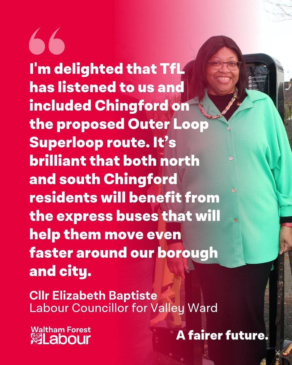 We are delighted that TfL has listened to our residents and announced a Chingford stop on the proposed Outer Loop! There will also be a new Leytonstone stop. We are huge fans of the Superloop with the SL1 and SL2 routes running through Walthamstow. Thank you @SadiqKhan!🚌🚌🚌