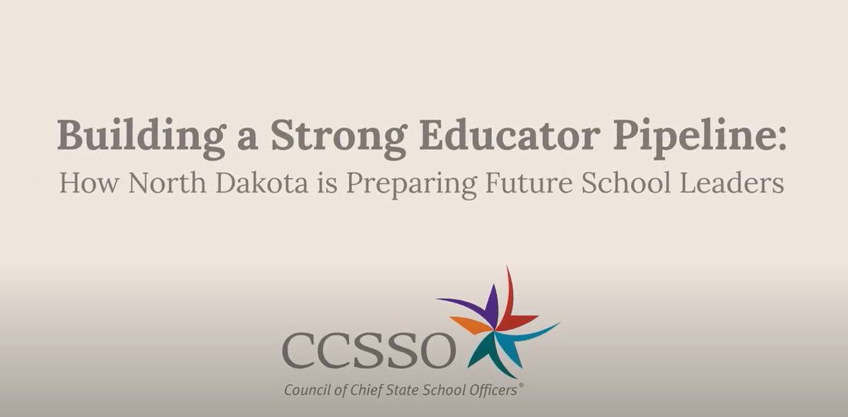 State Spotlight: How are state education leaders in @NDDPI working to prepare future school leaders? Learn more in this new video youtu.be/MaLigVHUJeQ. #StatesLeading
