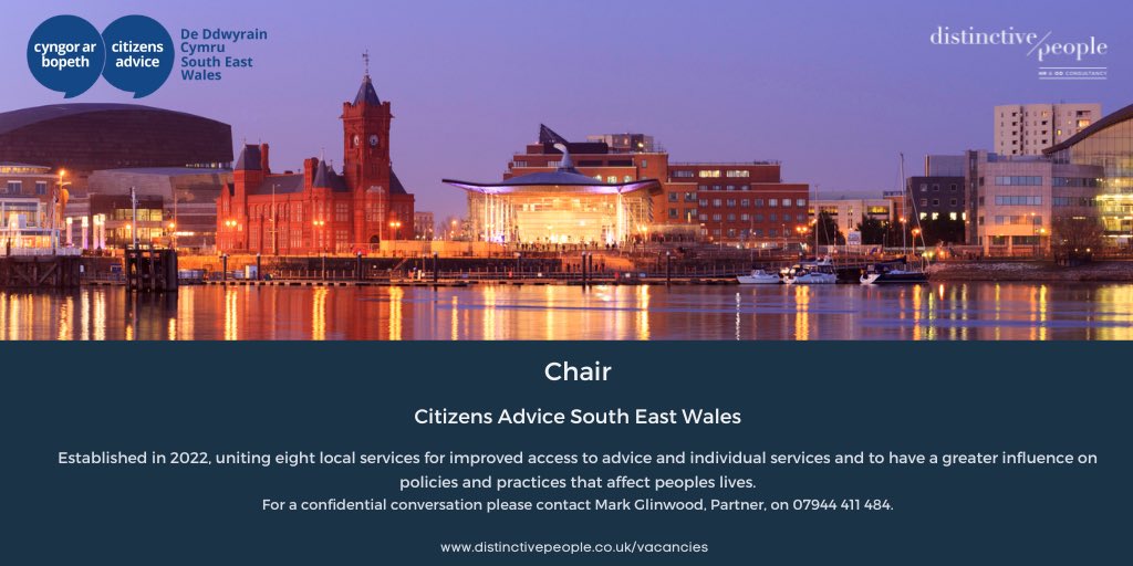 Chair - Citizen Advice South East Wales A role with a purpose, difference & an opportunity to shape - check out the candidate pack for full details by clicking on - bit.ly/4cZZMCL and call @GlinwoodMark for a confidential discussion -07944-411484.