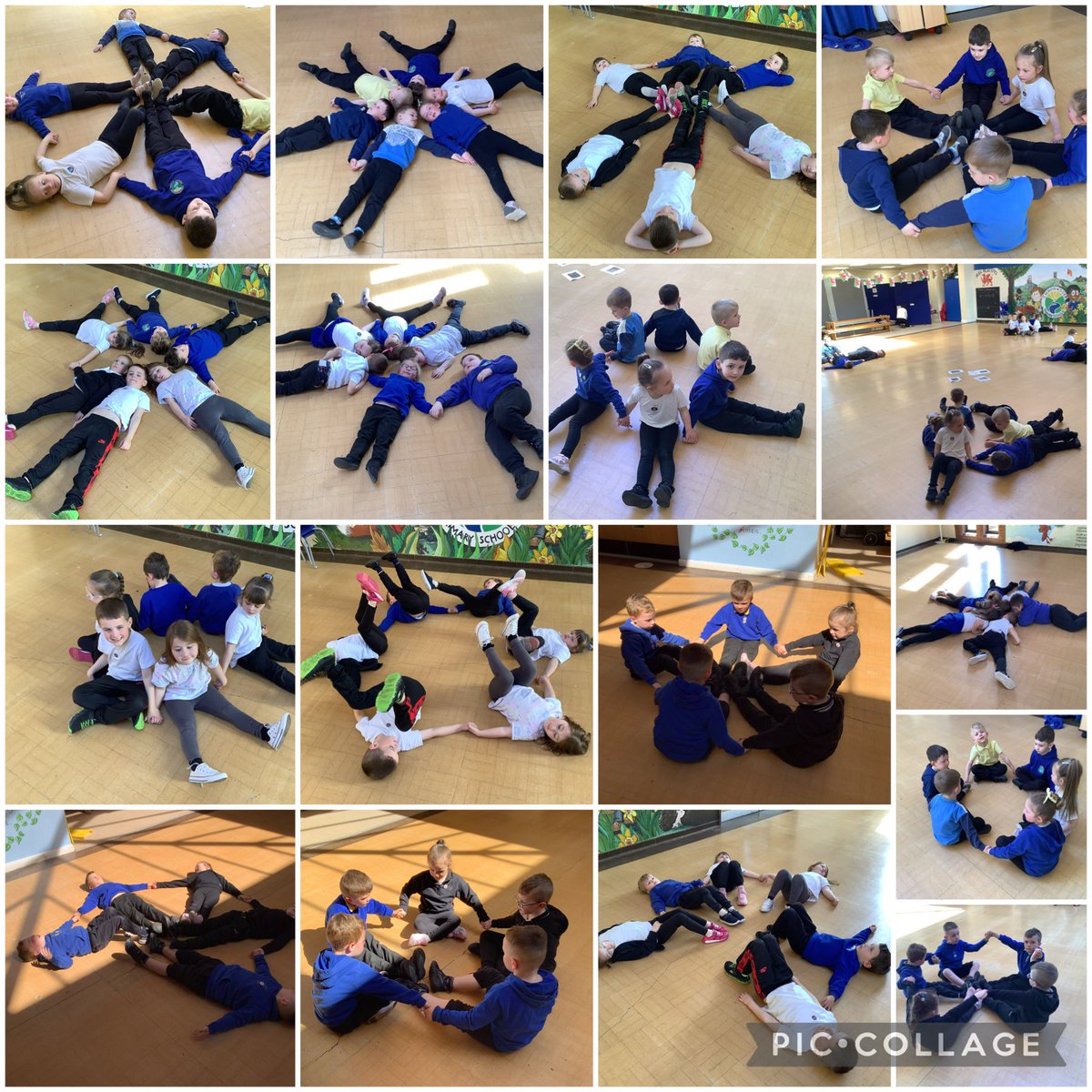 We created different shapes and patterns with our bodies; working together to make the shape of a spider web 🕷️🕸️@cwmffrwdoer @MissEvansCwmff @CwmfMissGilbert