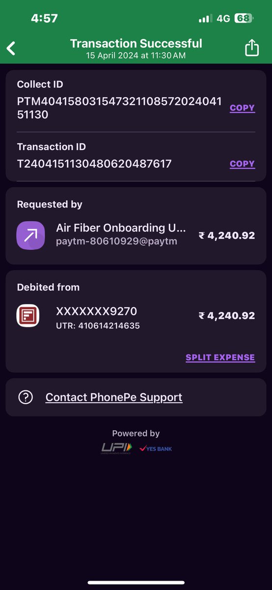 shivanshsaurya's tweet photo. I still didn't receive any resolution from @JioCare @reliancejio @JIOAIRFIBERIN. They have denied my jioairfiber installation and still didn't refund my rs 5249 amount which i paid for jio air fiber. Its almost impossible to connect with @JioCare please refund my money🙏 https://t.co/zB0tPD0oNJ