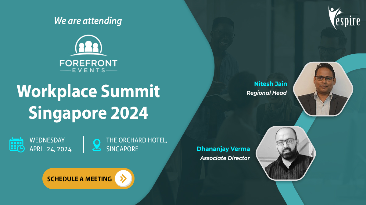 We are delighted to share that #Espire is attending Workplace Summit #Singapore 2024. Meet us at the event to unlock new possibilities for #success and transform your workplace into a hub of #productivity and #innovation>> bit.ly/2YAZkVE #DigitalWorkplace