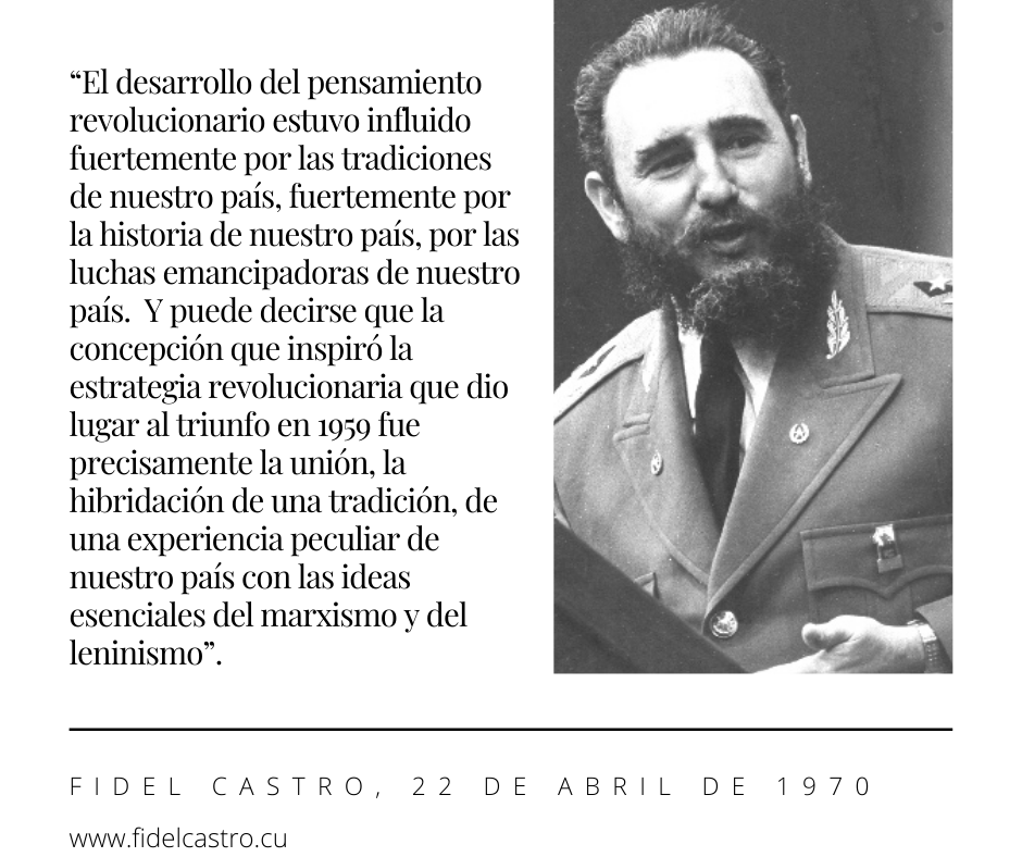📅22 de abril de 1970 🎙️#FidelCastro: “El desarrollo del pensamiento revolucionario estuvo influido fuertemente por las tradiciones de nuestro país, fuertemente por la historia de nuestro país, por las luchas emancipadoras de nuestro país.”.  👉 bit.ly/2qOyl9F