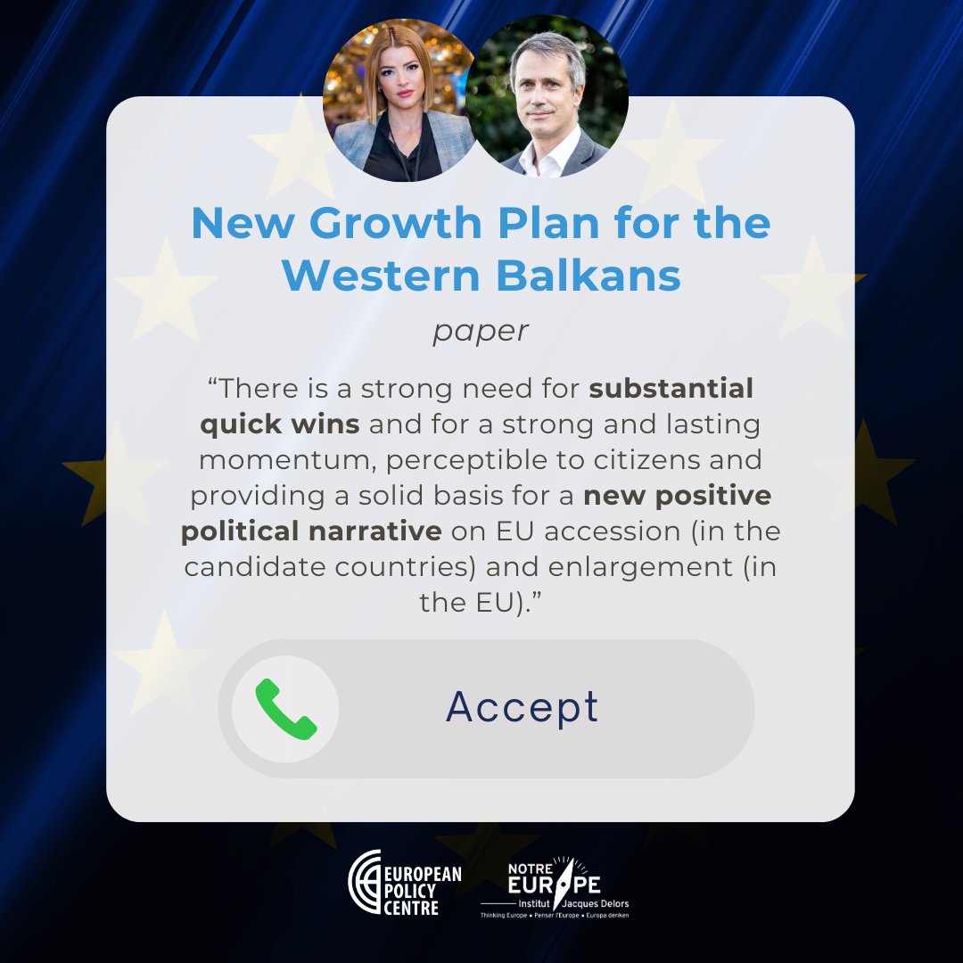 💡Supporting #WesternBalkans EU accession with #NewGrowthPlan for gradual integration & merit-based benefits. Learn more in @mihajl_milena & @luk_macek @DelorsEurope paper. #StagedAccessionModel 👉bit.ly/49ncUyY