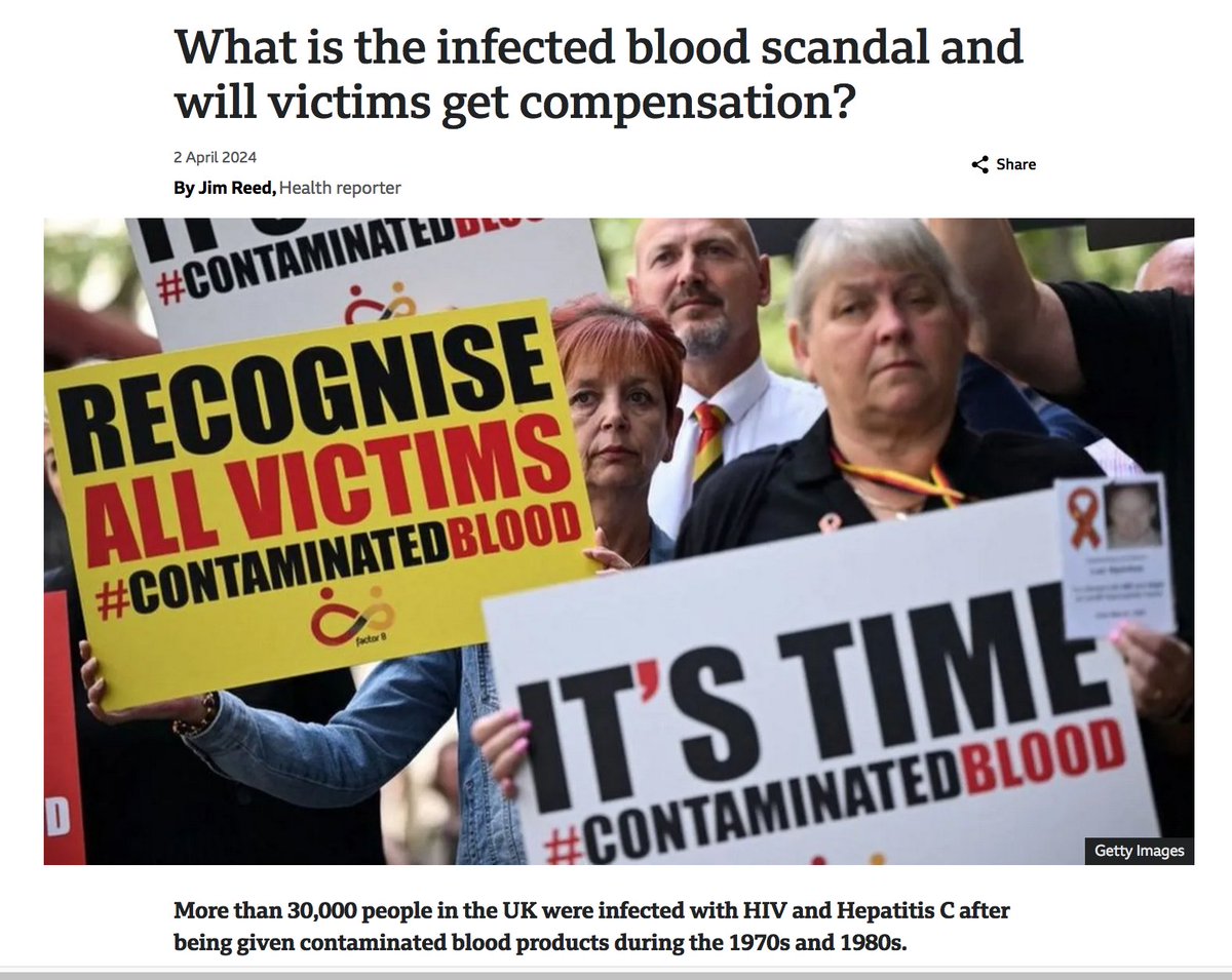 In the 🇺🇸 companies that supplied #Infectedblood products have paid out million$ in out-of-court settlements. Politicians and drug companies were convicted of negligence in France and Japan bbc.com/news/health-48… While in Canada? Well, here’s a shocker... 1/2