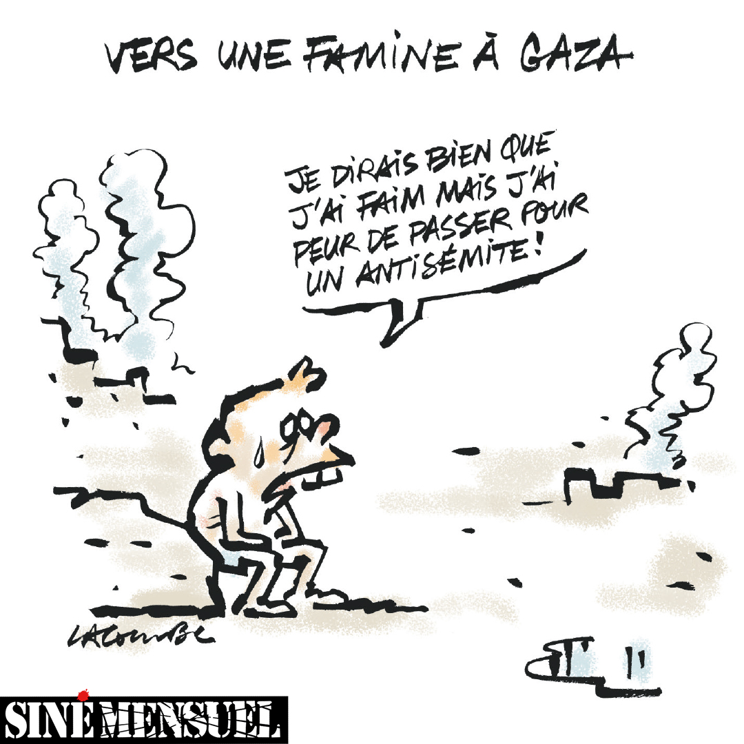 LE DESSIN DU JOUR, PAR LACOMBE !
À retrouver dans le n° 139 de Siné Mensuel, en kiosque.

Pour vous (ré)abonner, rendez-vous sur sinemensuel.com/abonnements
#dessin #humour #presse #satire #Siné #Gaza #famine