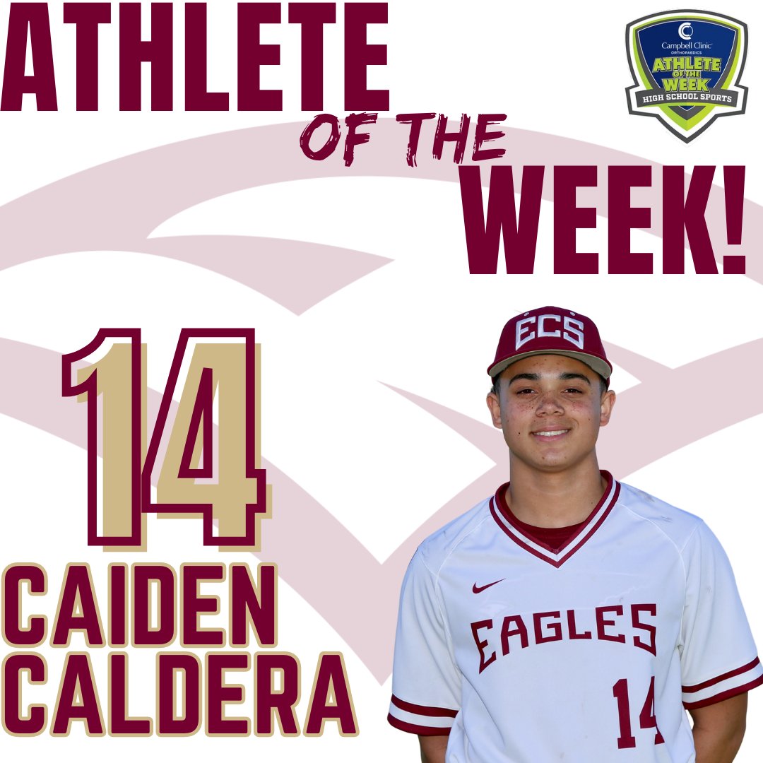 Congratulations to Caiden Caldera for winning the Campbell Clinic Boys High School Athlete of the Week! Thanks to all those who voted for CC! #GoEagles