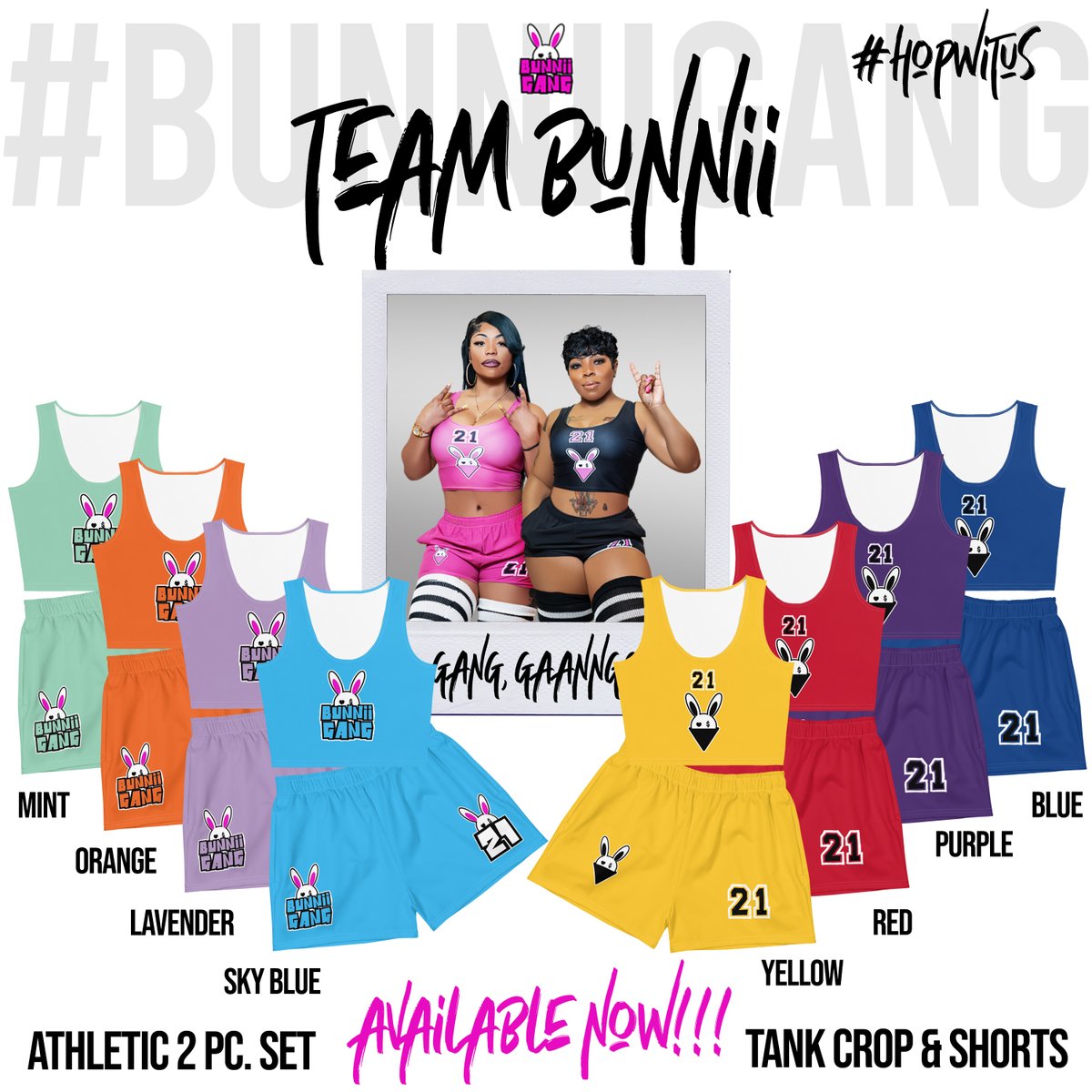 NEW TEAM BUNNII SETS AVAILABLE NOW WITH 4 NEW COLORS!!! SHOP WIT US TO #HOPWITUS #BUNNIIGANG bunniigang.com/collections/bu…