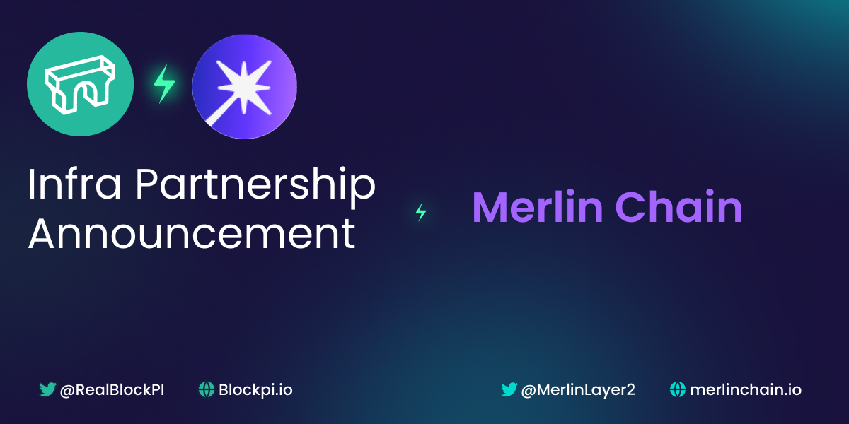 BlockPI (@realblockpi) on Twitter photo 📢Partnership announcement
BlockPI partners with <a href="/MerlinLayer2/">Merlin Chain</a> and brings our best quality RPC on #Merlin Mainnet and Testnet!
Click here to add: blockpi.io/merlin
Giving away $49 packages to #MerlinLayer2 builders. 🍻
Details: medium.com/@blockpi/new-i… 📢Partnership announcement
BlockPI partners with <a href="/MerlinLayer2/">Merlin Chain</a> and brings our best quality RPC on #Merlin Mainnet and Testnet!
Click here to add: blockpi.io/merlin
Giving away $49 packages to #MerlinLayer2 builders. 🍻
Details: medium.com/@blockpi/new-i…