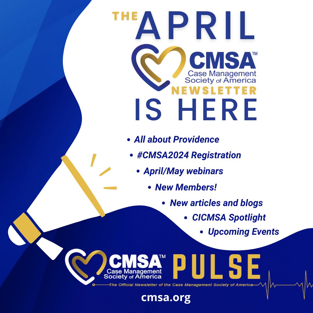 CMSANational's tweet image. #CMSAPulse Newsletter Alert! bit.ly/CMSAPulseApr20…
Register now for:
- #CMSA2024 Annual Conference (June 4-7, Providence, RI)
- Multiple Webinars
Read:
- The beauty &amp;amp; history of Providence 
- CMSA Today Articles
- #CMSA Blogs
+Find out what’s to come!
#CaseManagement