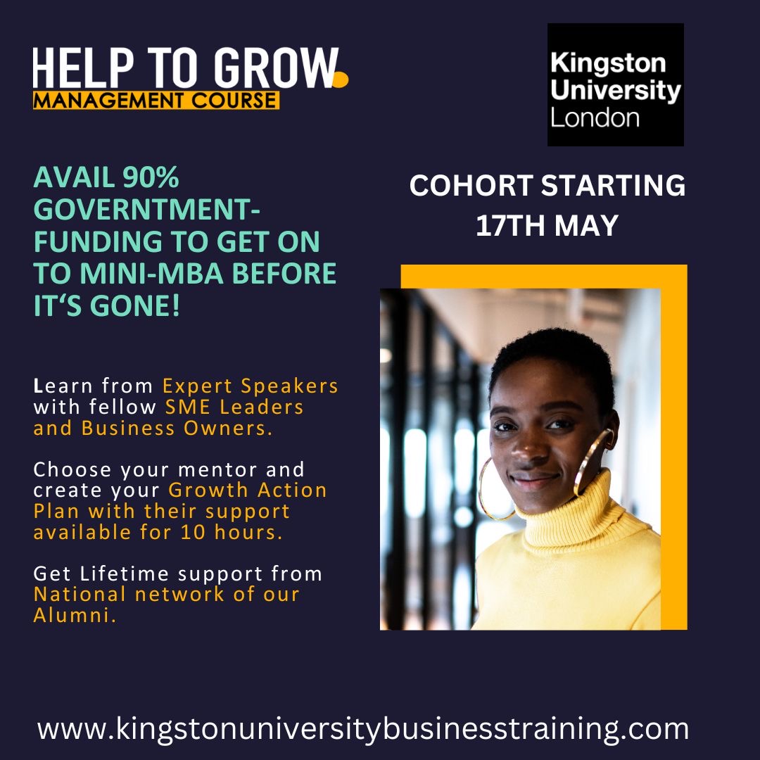 Find out more about the next Help to Grow Management course with an online information evening this Monday @KingstonUniBiz Sign up 👇 eventbrite.co.uk/e/help-to-grow…