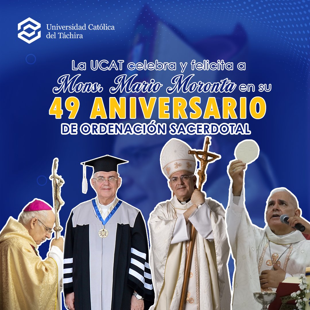 👉 La UCAT felicita a Mons. Mario Moronta, Gran Canciller de esta institución educativa al cumplir 49 años de vida sacerdotal.⁣

Felicitaciones 🥳⁣ @mmorontar 

#ucat #ucatense #universidad #educacion #tachira