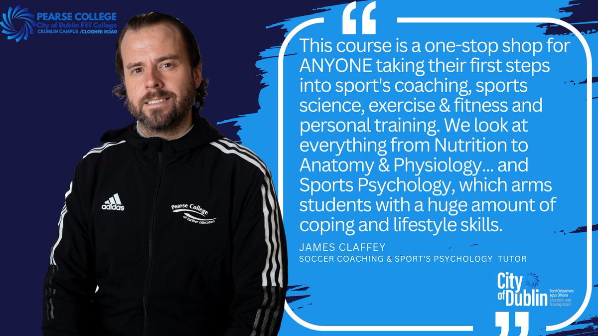 #SpotlightOn: #PearseCollege's #SoccerCoaching & #SportsPsychology is an ideal course for anyone interested in pursuing a career or further study in #Sport and #SportScience. Learn more at pearsecollege.ie #CityOfDublinETB #ThisIsFET #CreateYourFuture