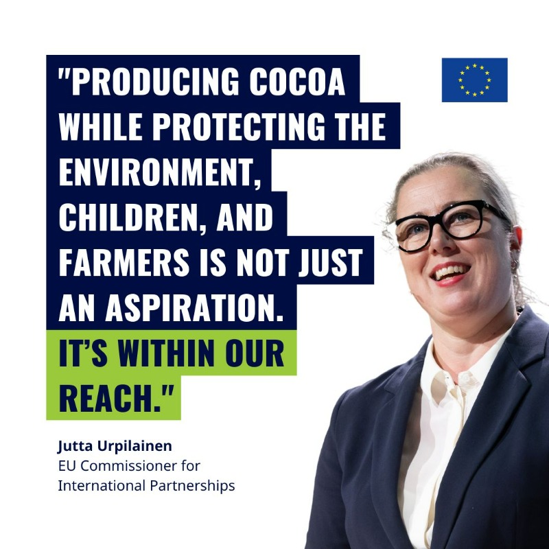 #MondayMotivation: Everyone, everywhere deserves a thriving planet. 🌏 Today, at the @WorldCocoaConf, Commissioner @juttaurpilainen emphasised the 🇪🇺's commitment to: 🍫 make cocoa production more sustainable 🌡️ climate change 🪵 tackle deforestation ✊🏽 fight against poverty