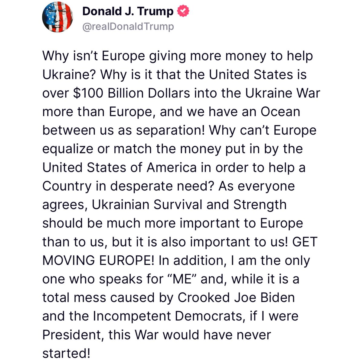 I would absolutely vote AGAINST the new proposed spending package for $95+ billion for foreign conflicts, while spending $0 on our southern border. Any Republican who claims to be America first CANNOT vote for America last legislation. Why is it the US’ responsibility to pay?