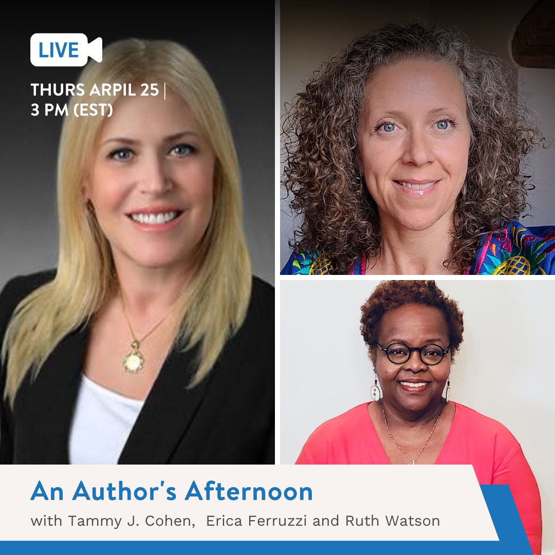 Join us LIVE for An Author's Afternoon in #TheLocherRoom! Meet authors @RuthPWatson, Enrica Ferruzzi, and Tammy J. Cohen on April 25th at 3 PM EST. Discover tales from historical novels to heartwarming family communication.

Set your reminders