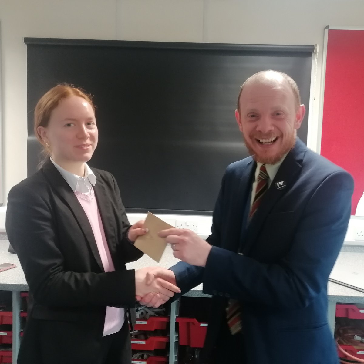 Congratulations to Gwyn, Year 12, pictured below with Head of Sixth Form Mr Duff, on winning the 'Apprentice Challenge'! The challenge included a set of gruelling tasks echoing the TV show and with 21 total entrants, Gwyn did very well to come out of the process as the winner!