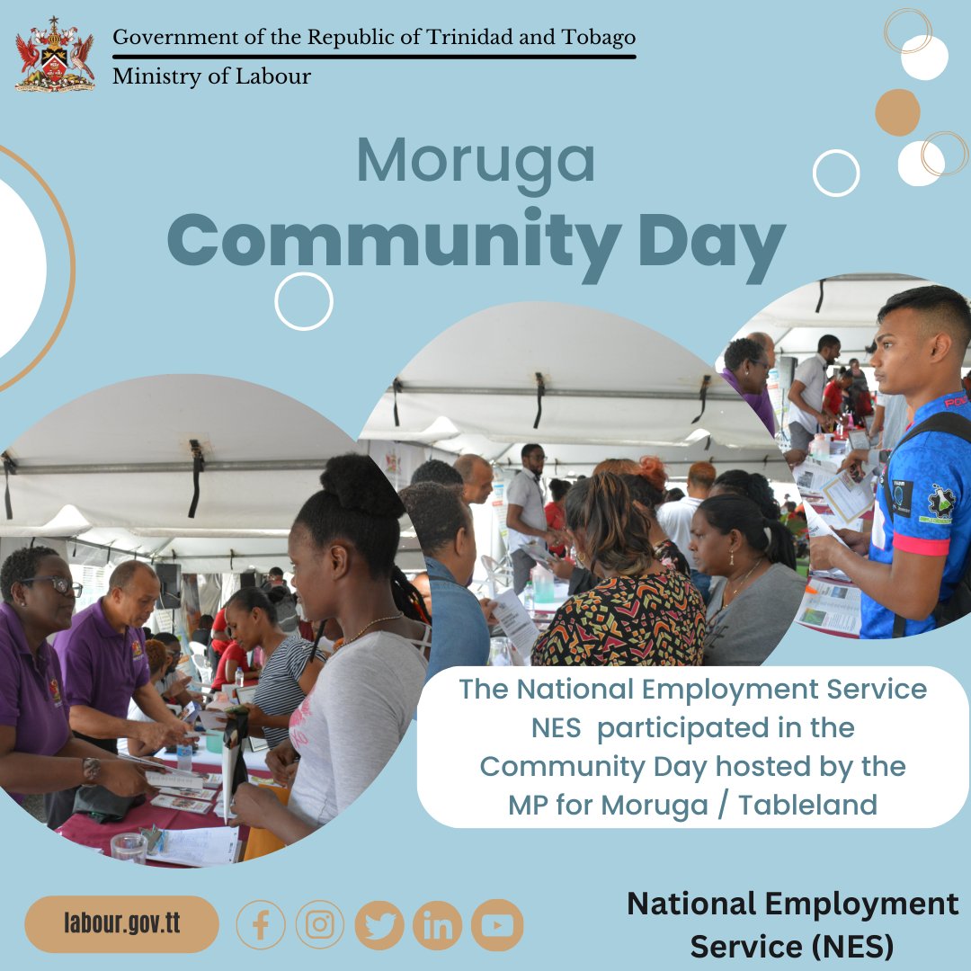 The National Employment Service (NES) provided the community of Moruga with valuable information on the free job seeking service available upon registration with the National Employment Service. #ManpowerMondays #LabourGovTT #DecentWorkTT #IndustrialPeaceTT #OpportunityForAllTT