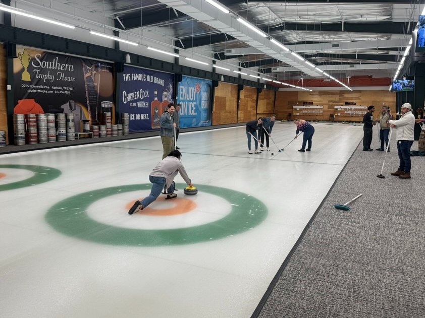 Turns out Curling is a lot harder than it looks. So sad to see Joanne Merriam leave for the great white north. @VanderbiltENT