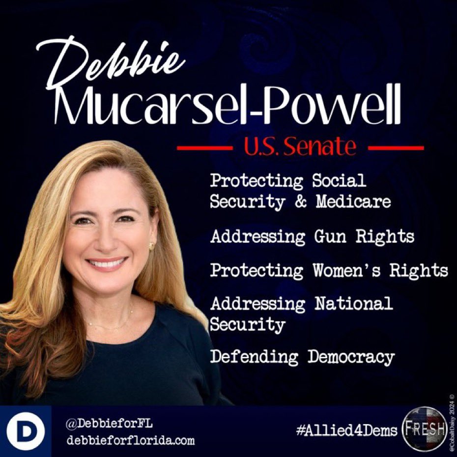 #DemVoice1 #DemsUnited #Allied4Dems Florida has been hijacked by extreme politicians, including Rick Scott, who want total control! But that is about to change! Debbie Mucarsel-Powell @DebbieforFL an immigrant, a Latina & mother, is running for the US Senate! Rick Scott…