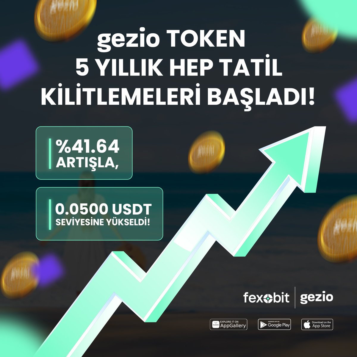 Gezio Token 5 yıllık Hep Tatil kilitlemeleri başladı! 🏝️💜 #GezioToken @gezioio