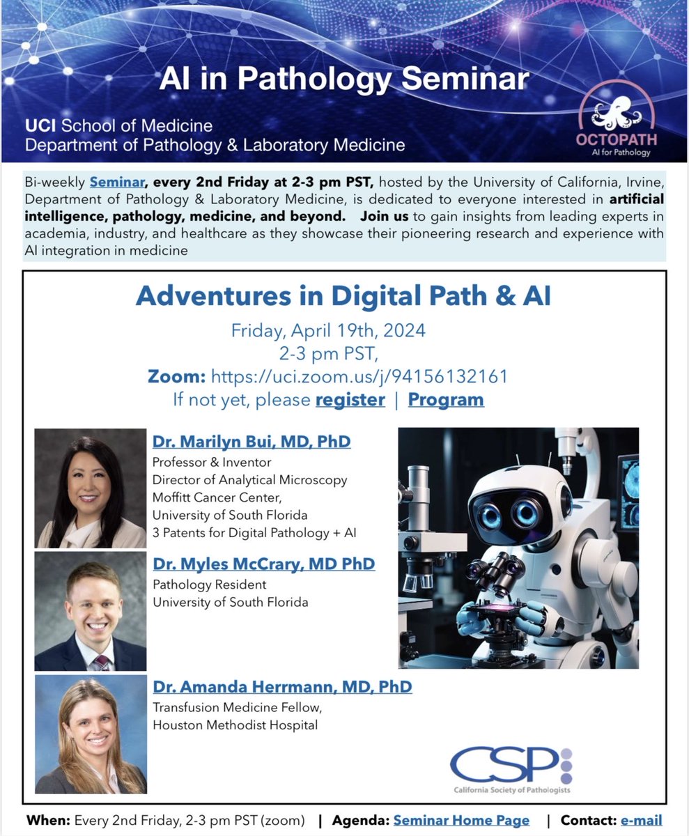 Medical students, science students, & anyone interested in a career in pathology please join us today for a virtual presentation followed by a panel discussion. #pathtwitter @MoffittNews⁩ ⁦⁦@USFpathology⁩ @dpatweet⁩ ⁦@FLPathologists⁩ ⁦@KMirza⁩ ⁦⁦