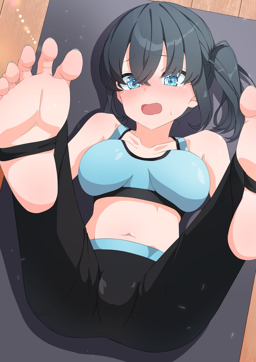 「「この格好がストレッチなんですか…!?」 」|みかみまことのイラスト