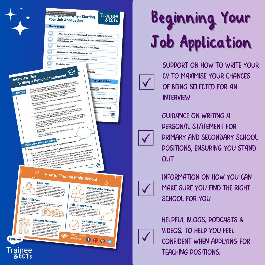 Are you a trainee or an ECT and feeling overwhelmed with job hunting? We've got you covered! 😀💙 Our ‘Beginning Your Job Application Resource Pack’ contains everything you need to ace every step of the job hunting process. ✨ 🔗👉 twinkl.co.uk/l/p1y4g #edutwitter #JHSW