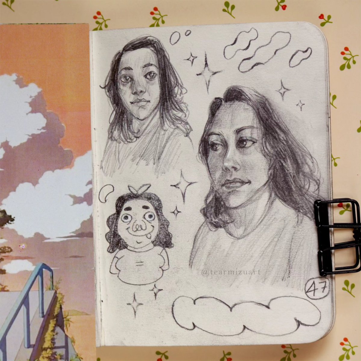 tearmizuart's tweet photo. Drawing practice day 46 &amp; 47. Self portraits but bad attempts. #drawing #illustration https://t.co/3s7n35q9s1
